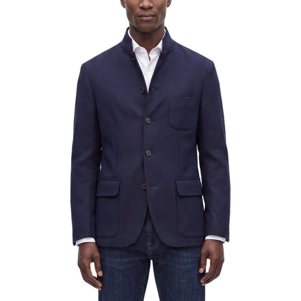 Corneliani Mens  Cc Collection Virgin Wool Sportswear Jacket, Blue